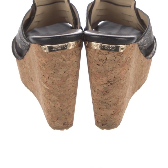 Jimmy Choo leather snakeskin print slides - Picture 3 of 5
